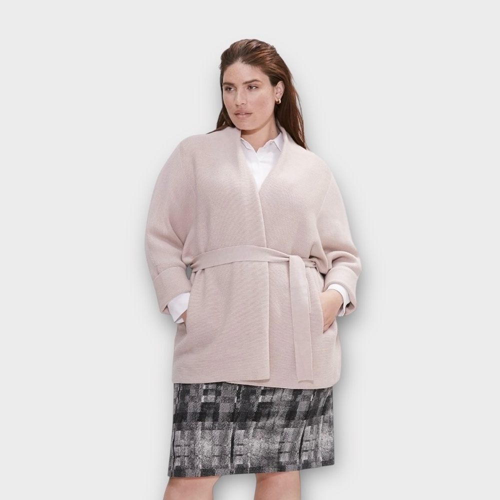 MM Lafleur The Morandi Open Knit Cardigan Almond Wool Sweater